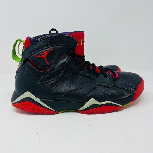 Air Jordan 7 Retro Marvin the Martian Athletic Shoes Lace Up Black Mens Sz 10.5